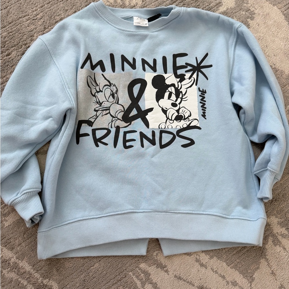 Zara Light Blue Minnie & Friends Sweatshirt
